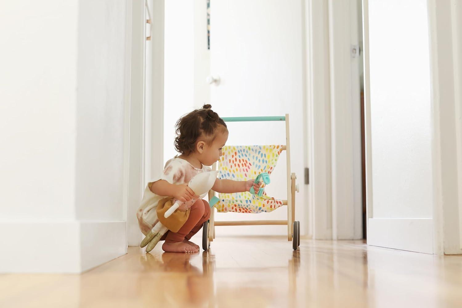 imageLOVEVERY The Buddy Stroller Wooden Toy Doll Stroller for Pretend Play Ages 12 Months