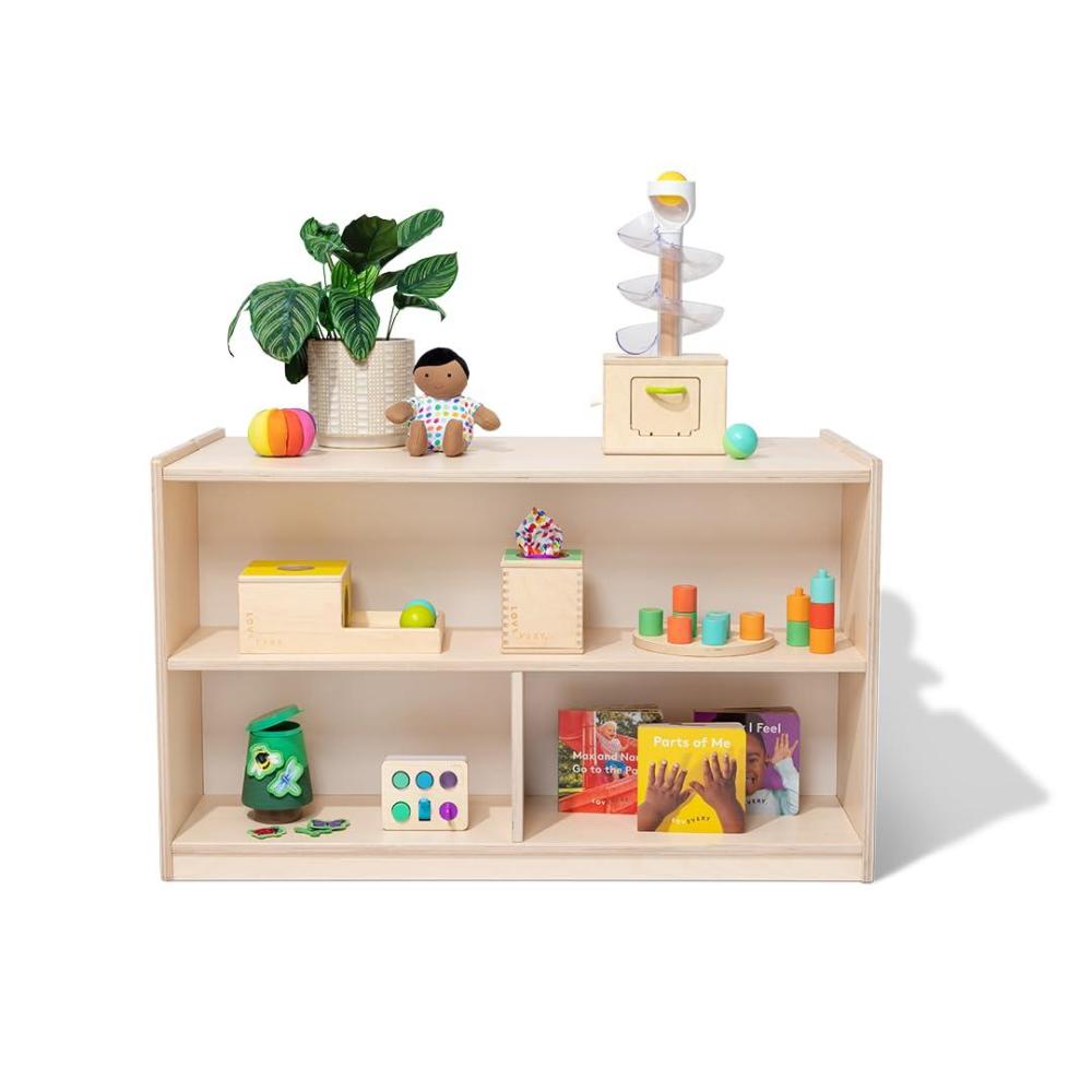 imageLovevery The Montessori Playshelf 2in1 Storage Shelf Makes Toy Rotation and Storage Simple 100 Birchwood Design