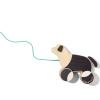 imageLOVEVERY The Pull Pup  Wooden Push Pull Toy BlackWhiteNatural Wood Sustainable Toy for Toddler Ages 18 Months
