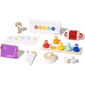 LOVEVERY | The Music Set | 6 Montessori Musical Instruments & Rhythm Book | Educational Toys for Toddlers & Preschoolers | Simple Songs and Play Guide | Ages 18 Months to 4+ Years(The Music Set)